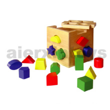 Cubo de classificação em forma de madeira (80072)